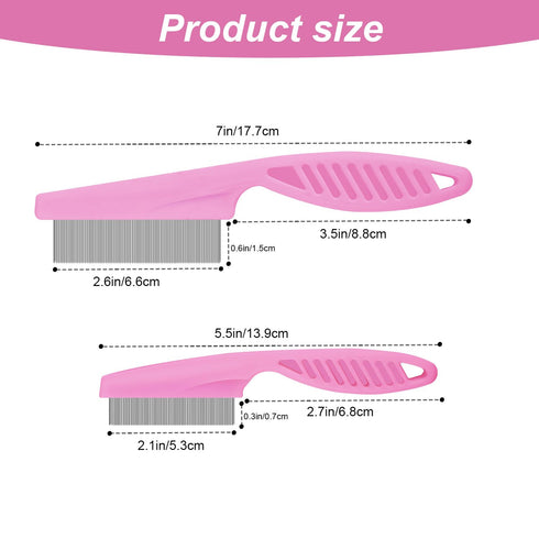 2 Packs Pet Hair Comb - 2 in 1 Multifunctional Comb for Grooming and Dehairing Face and Paws (Pink)