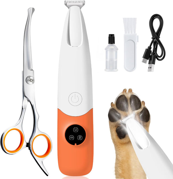 Dog Paw Trimmer with LED Light, Low Noise and USB Rechargeable, Safe
