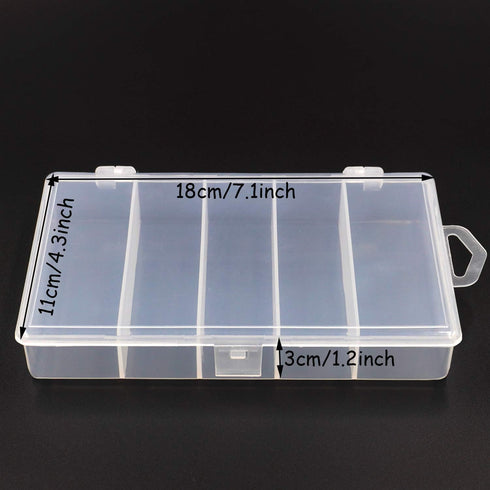 Honbay Clear Visible Plastic Fishing Tackle Storage Box - Jewelry Making Findings Organizer (M: 7"x4.3"x1.2")