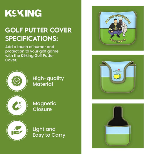 Premium Golf Putter Cover - Magnetic Closure, Essential Accessories for Men, Funny Golf Club Protection
