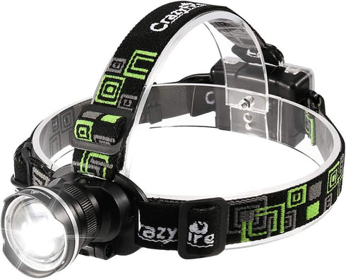 LED Headlamp - Super Bright Headlight Flashlight, 3 Modes Zoomable for Running, Hiking, Camping, Fishing
