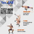 Yes4All Cast Iron Kettlebell Weights, Powder Coated for Strength Training and Home Gym