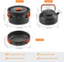 Lixada Outdoor Camping Cookware Mess Kit: Pots and Pans Set with Stove, Spoon, Fork, Cutter for Hiking