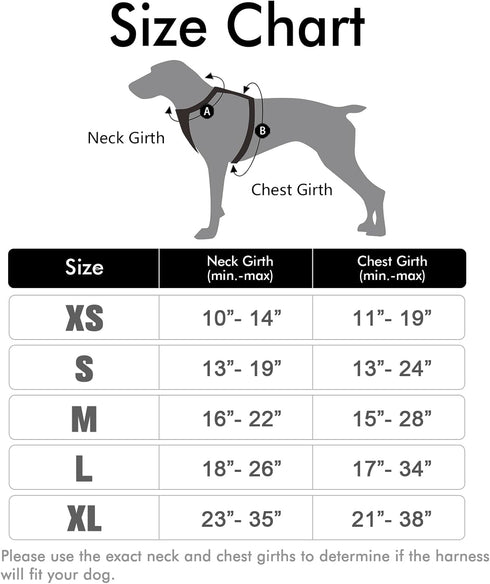 rabbitgoo Dog Harness, No-Pull Pet Harness with 2 Leash Clips, Adjustable Soft Padded Vest, Reflective No-Choke Oxford