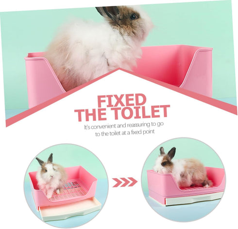 Chinchillas Bunny Litter Box Rabbit Toilet for Guinea Pigs and Plastic Training Potty for Animals for Easy Cleaning