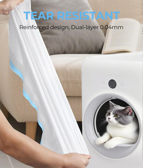 KropBom 80 Count 2/MAX/X 22.8" 11.8" Automatic Cat Litter Bags Compatible with PURA MAX & ScoopFree Clumping, Tear-free