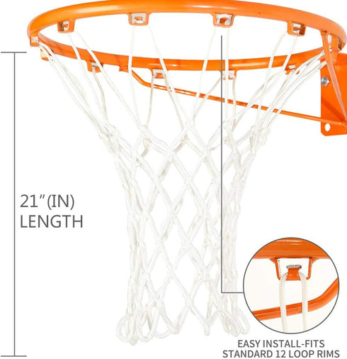 Spring Meow Heavy Duty Basketball Nets, Weather-Resistant Replacement for 12 Loops Basketball Hoop, 2025 Upgraded Model