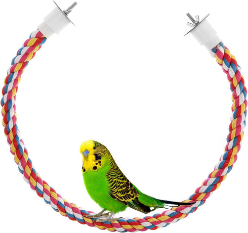 Bird Rope Perches, Parrot Toys, 21 Inches Rope Bungee Bird Toy, 1 Pack