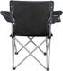 Generic Heavy-Duty Quad Folding Camp Chair with Cup Holder, Portable Outdoor Chair, Black