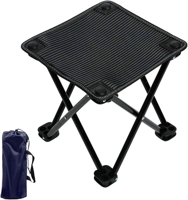 SuBleer Folding Camp Stool, Portable Camping Stool Mini Camping Foot Stool Outdoor Adult