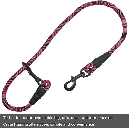 BTINESFUL 3FT Dog Tie Down, Nylon Rope Short Tether for Indoor Training and Vehicle Safety
