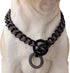 Durable Walking Dog Training Collar, Strong Stainless Steel Chain for Small Medium Dogs, Black Color (15mm, 18")