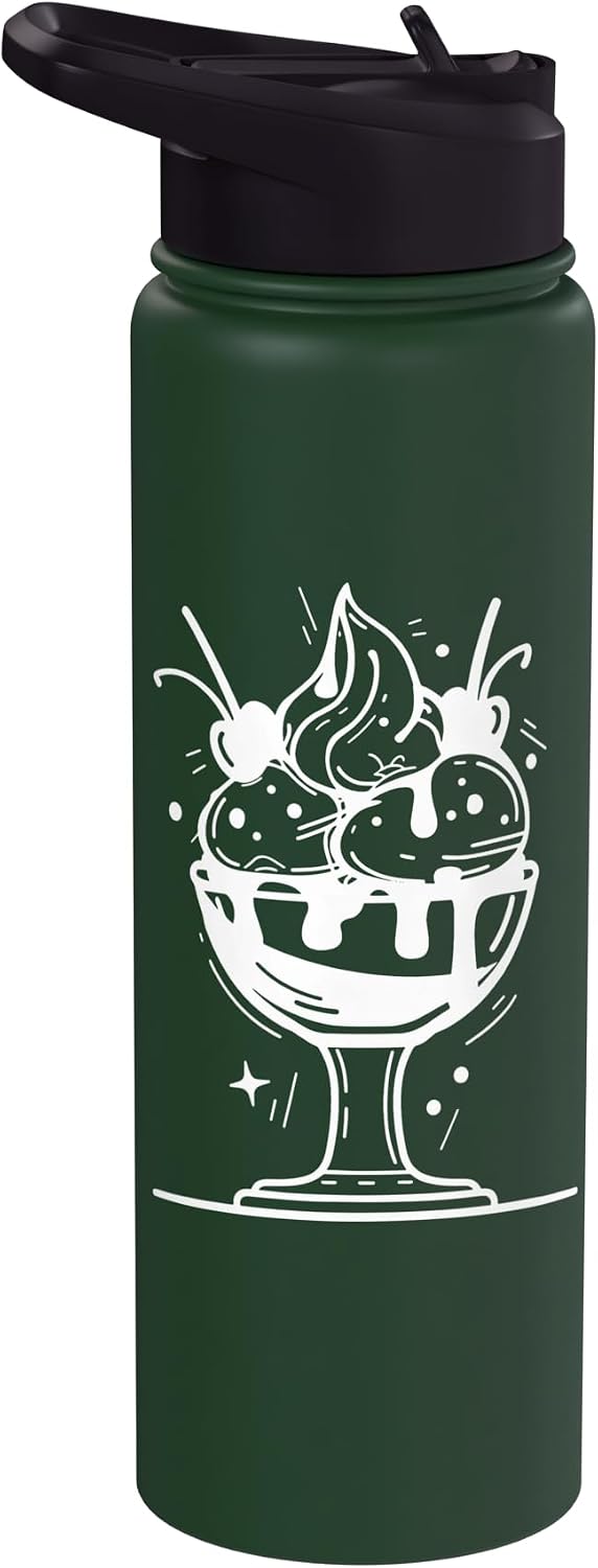 Funny Ice Cream Maker Shirts and Presents Ice Cream Sketch Sundaes Sorbet Stainless Steel Insulated Water Bottle