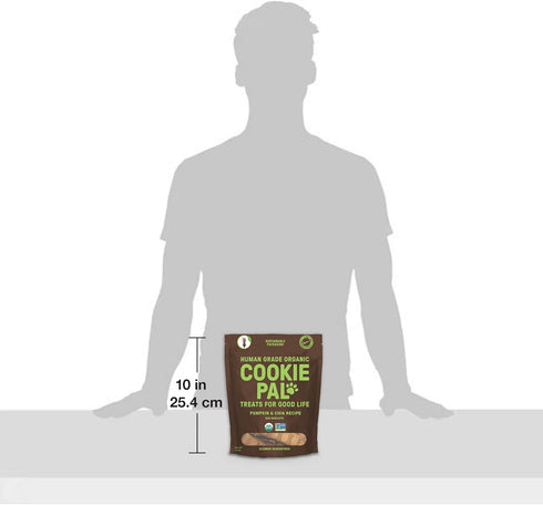 CookiePal Human Grade Dog Treats, Pumpkin and Chia Seed Recipe, Organic Non-GMO, 10 Oz Bag
