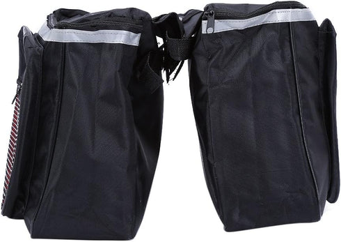 Keenso Large Capacity Double Rear Bike Bags, Waterproof Side Bags for Outdoor Riding, 25L, Black/Red