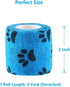 WePet Pet Wrap - Self-Adhesive Non-Woven Tape for Dog Legs, Wounds, First Aid Cohesive Gauze, 6 Rolls (Pawprints A)