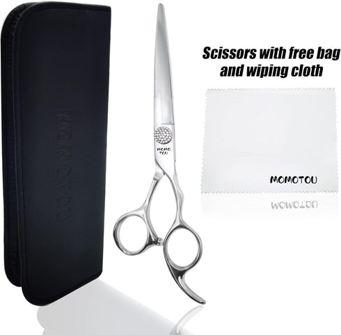 Professional Straight Dog Grooming Scissors, 440C Stainless Steel Polished Pet Hair Cutting Shears, 8''