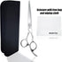 Professional Straight Dog Grooming Scissors, 440C Stainless Steel Polished Pet Hair Cutting Shears, 8''
