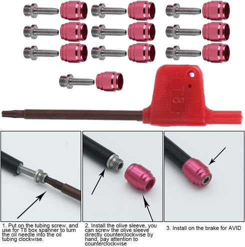 Set, Olive Olive Olive Connecting Insert Oil Fitting Kit for StealthamaJig Brake Quick Connect Quick Install Oil Tube
