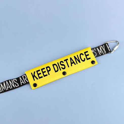 Funny Dog Leash Sleeve, Keep Distance Wrap Sleeve, Pet Birthday Gift (Keep Distance YE Sleeve)