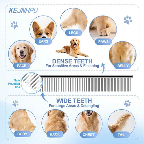 KEJNHPU 6.8 Inches, Professional Dog Grooming Kit Curved Dog Grooming Scissors with Safety Round Tips, Dog Scissors