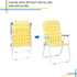 EEBUIHUI Set 2 of Folding Patio Lawn Chairs, Modern Yellow PP Braided Beach Chairs, High Back Seat, Portable Camping
