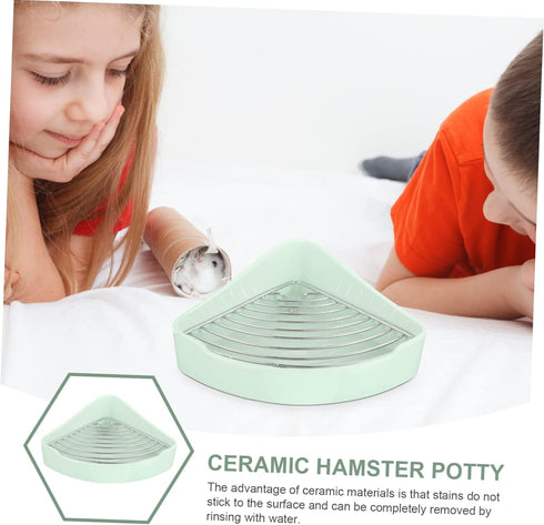 Chinchilla SUPVOX Guinea Pig Hay Compatible Rabbit Toilet Box Ceramic Pet Toilet Bunny Cage Hamster Potty