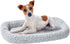 Friends Forever Bolster Dog Crate Mat - 30 Inch Washable Dog Crate Pad in Nova Grey