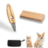 Wooden Deshedding Brush & Nail Clipper for Dogs Cats, 2-in-1 Grooming Kit for Short/Long Hair with Storage Box