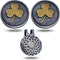Irish Shamrock Ireland Clover Magnetic Metal Golf Ball Marker with Hat Clip Accessory for Men & Women