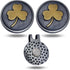 Irish Shamrock Ireland Clover Magnetic Metal Golf Ball Marker with Hat Clip Accessory for Men & Women