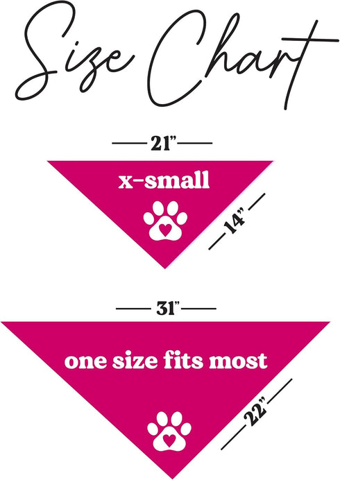 Dog Bandana Hot Pink | 100% Cotton Adjustable Triangle | Made in USA | New Baby Pregnancy Announcement Prop | Gender