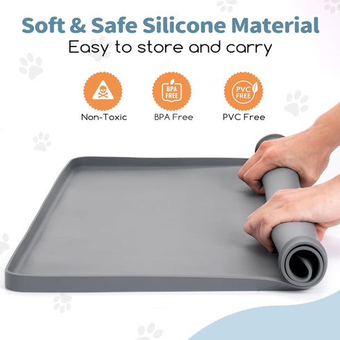 Greatbond 24" 24", 4 Pee Pad Holder for Dogs x Silicone Potty Tray with Holder Clamps, High Edge No-Spill Dog Training