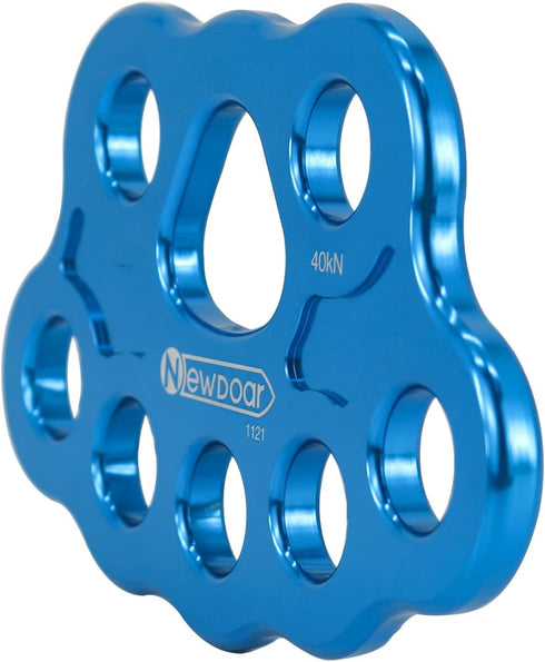 NewDoar 40KN Paw Rigging Plate with 4/5 Holes for Rock Climbing Gear, 8 Holes, Blue