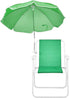 BIVVI 265 lbs 1 Beach Chair with Umbrella for Adults, High Back Folding Camping Armchair Shade Portable Sand Chair