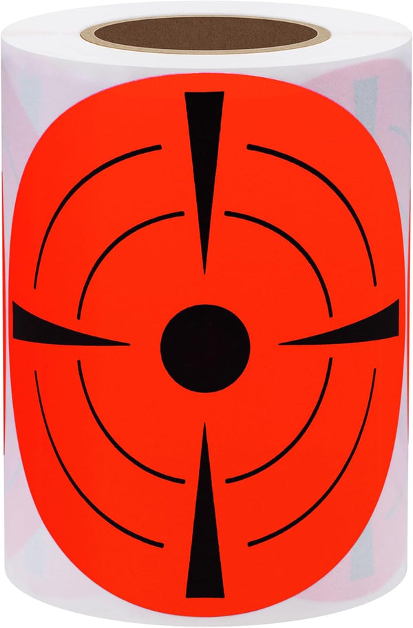 Hybsk Target Pasters, 3 Inch Round Adhesive Shooting Targets, Fluorescent Red and Black