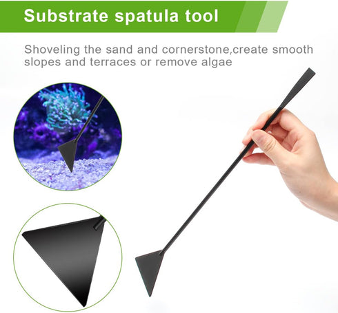 Quarium Aquascape Tools Kits, 4 in 1 Anti-Rust Aquatic Plant Tool Set, Stainless Steel Tweezers Scissors Spatula