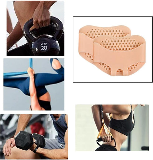 DeaHea 6 Set Pair Anti-Slip Workout Grips Pads Silicone Padded Weight Lifting Gloves Shock Absorption Palm Protector
