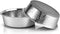 2 Pack Hammered Stainless Steel Dog Bowls - Premium Metal with Non Slip Rubber Bottom - Dishwasher Safe, 4 Cup, Gray