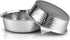2 Pack Hammered Stainless Steel Dog Bowls - Premium Metal with Non Slip Rubber Bottom - Dishwasher Safe, 4 Cup, Gray
