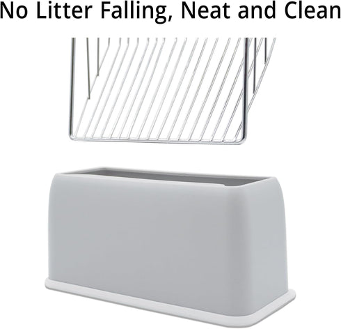 Stainless Steel Cat Litter Scoop with Holder Stand, Heavy Duty and Easy to Clean