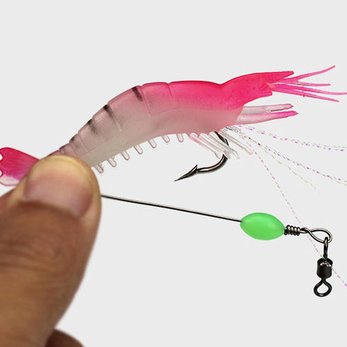 5pcs 9cm 6g MAGICLULU Soft Plastic Fishing Lures with Hooks Artificial Shrimp Baits Glow-in-The-Dark Realistic Soft