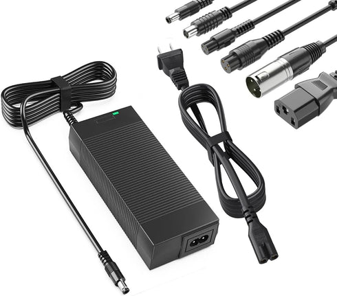Qoovi 42V 2A 7-in-1 36V UL Certified Electric Scooter Charger with Plugs for Electric Bike Lithium Battery,Compatible