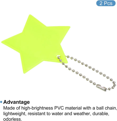 PATIKIL Safety Reflector Star Pendant, PVC Reflective Gear Keychain for Backpack Bag Jacket