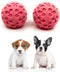 Small Ball Dog Toy - 100% Natural Rubber (Latex) - Soft Squeaky Toy for Small Dogs - Set of 2 Pink