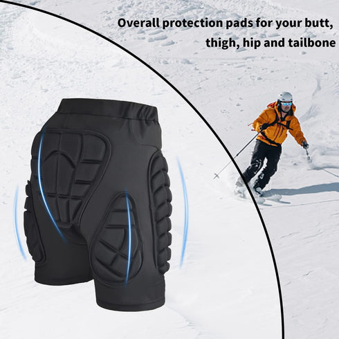 Tentock 3D Protective Hip Shorts for Snowboarding | Butt Padded Safety Impact EVA Protection, XL