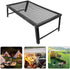 Portable Outdoor Folding Table, Camping Table with Aluminum Top & Mesh Layer, Light Metal Grill for BBQ