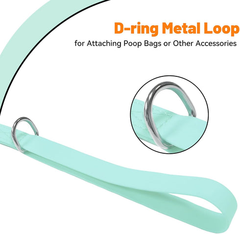 Waterproof Dog Leash, 5/6 FT Durable Odor-Proof with Strong Metal Hooks for Small Medium Large Dogs, Mint Green