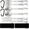 Hushee 6 Pcs Titanium Flatware Knife Fork Spoon Set Ultralight Camping Spoon Fork