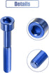 uxcell Blue Universal M6x40 Bike Stem Bolt, Bicycle Headset Stem Bolt Accessory